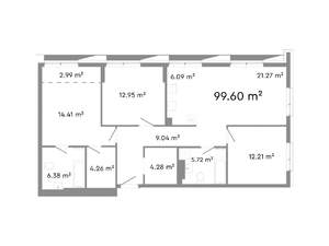 4-к квартира, строящийся дом, 100м2, 15/24 этаж