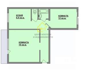 2-к квартира, вторичка, 53м2, 10/10 этаж