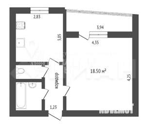 1-к квартира, вторичка, 38м2, 10/10 этаж