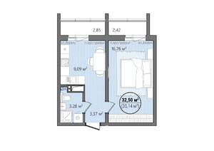 1-к квартира, вторичка, 38м2, 9/16 этаж