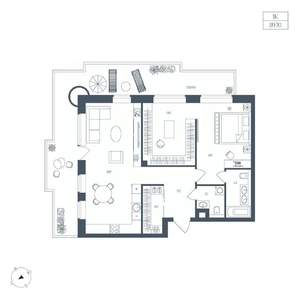 1-к квартира, вторичка, 90м2, 3/7 этаж