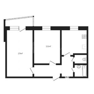 2-к квартира, вторичка, 53м2, 3/9 этаж