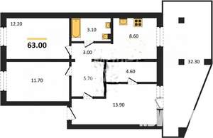 3-к квартира, вторичка, 99м2, 9/10 этаж