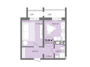 1-к квартира, вторичка, 37м2, 7/16 этаж