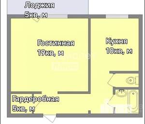 1-к квартира, вторичка, 42м2, 10/11 этаж
