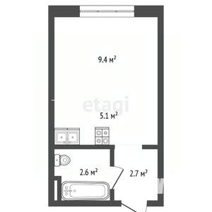 Студия квартира, вторичка, 27м2, 4/11 этаж