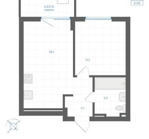 1-к квартира, вторичка, 42м2, 6/18 этаж