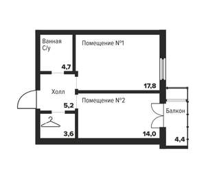 1-к квартира, вторичка, 45м2, 6/29 этаж
