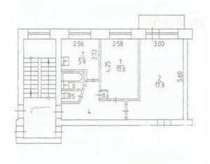 2-к квартира, вторичка, 52м2, 4/5 этаж