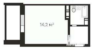 Студия квартира, вторичка, 24м2, 1/16 этаж
