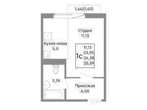 Студия квартира, вторичка, 24м2, 10/10 этаж