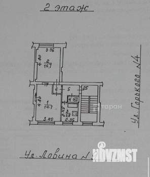 2-к квартира, вторичка, 44м2, 2/4 этаж