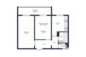 2-к квартира, вторичка, 50м2, 8/10 этаж