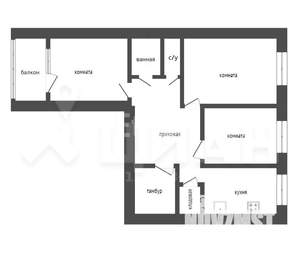 3-к квартира, вторичка, 64м2, 8/10 этаж