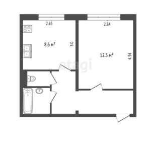 1-к квартира, вторичка, 32м2, 1/10 этаж