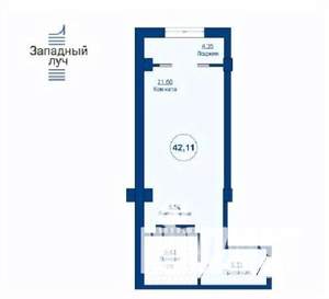 1-к квартира, вторичка, 42м2, 15/24 этаж