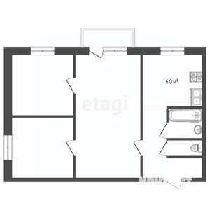 3-к квартира, вторичка, 47м2, 3/5 этаж