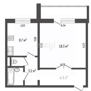 1-к квартира, вторичка, 40м2, 8/10 этаж