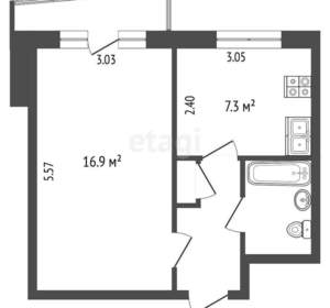 1-к квартира, вторичка, 32м2, 3/9 этаж