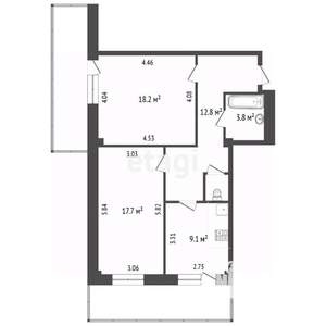 2-к квартира, вторичка, 62м2, 8/10 этаж