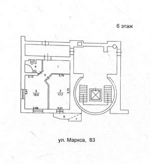 2-к квартира, вторичка, 54м2, 1/9 этаж