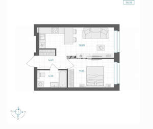 2-к квартира, вторичка, 70м2, 3/30 этаж