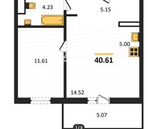 1-к квартира, вторичка, 41м2, 5/10 этаж