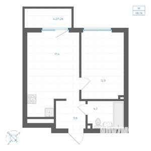 1-к квартира, вторичка, 39м2, 2/10 этаж