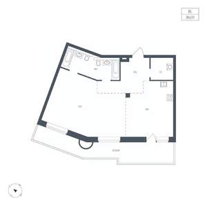 1-к квартира, вторичка, 87м2, 3/9 этаж