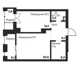 1-к квартира, вторичка, 57м2, 10/29 этаж