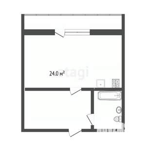 Студия квартира, вторичка, 24м2, 2/10 этаж