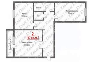 2-к квартира, вторичка, 66м2, 4/10 этаж