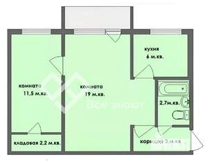 2-к квартира, вторичка, 46м2, 2/5 этаж