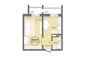 1-к квартира, вторичка, 38м2, 11/16 этаж