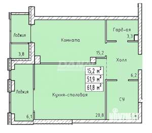 1-к квартира, вторичка, 55м2, 8/31 этаж