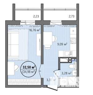 1-к квартира, вторичка, 38м2, 7/13 этаж