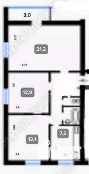 3-к квартира, вторичка, 64м2, 6/9 этаж