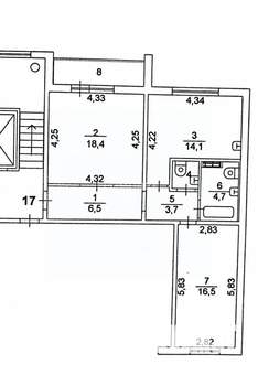 2-к квартира, вторичка, 65м2, 6/10 этаж