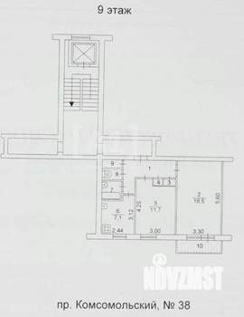 2-к квартира, вторичка, 48м2, 9/9 этаж