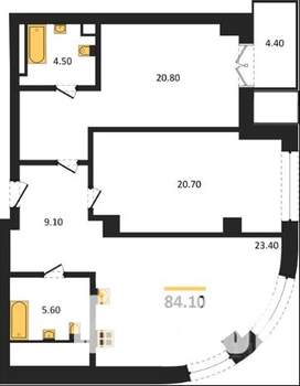 2-к квартира, вторичка, 90м2, 25/29 этаж