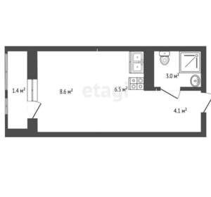 Студия квартира, вторичка, 24м2, 8/18 этаж