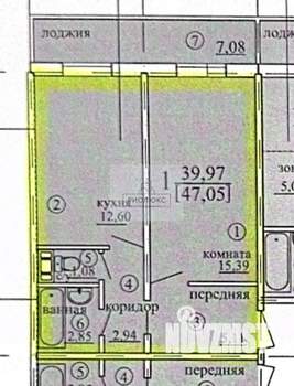 1-к квартира, вторичка, 40м2, 5/10 этаж