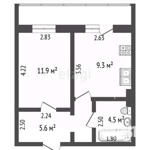 1-к квартира, вторичка, 35м2, 4/10 этаж