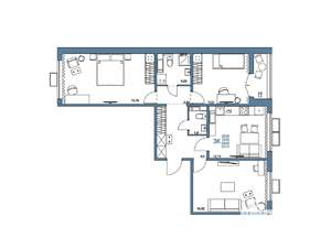 3-к квартира, строящийся дом, 81м2, 3/16 этаж