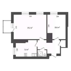 2-к квартира, вторичка, 43м2, 2/3 этаж