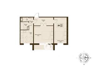 2-к квартира, строящийся дом, 59м2, 5/9 этаж