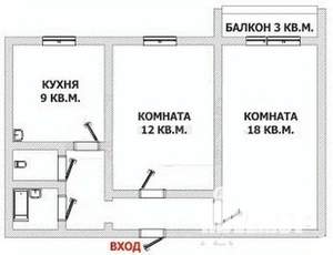 2-к квартира, вторичка, 50м2, 6/10 этаж