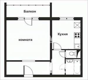 1-к квартира, вторичка, 40м2, 2/10 этаж