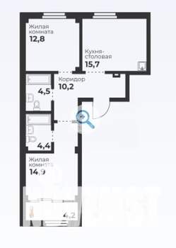 2-к квартира, вторичка, 63м2, 6/8 этаж