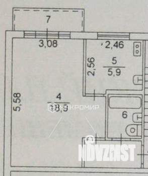 1-к квартира, вторичка, 31м2, 4/5 этаж